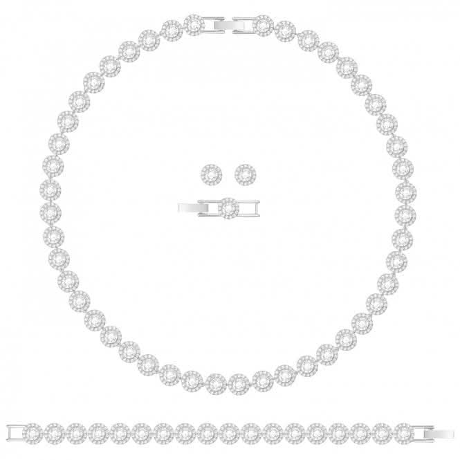 Una Angelic Rhodium Plated Round Cut Set 5367853