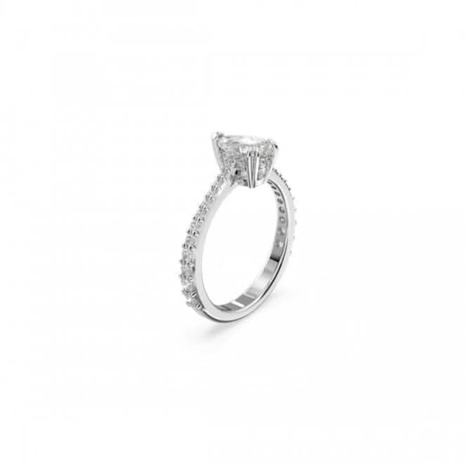 Swarovski Constella Rhodium Plated Pear Cut Pavé Ring Cocktail Ring