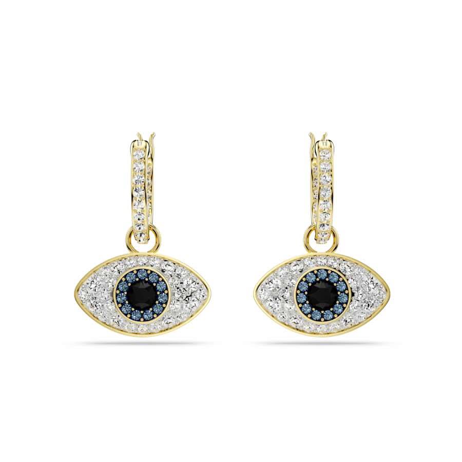Symbolica Gold-tone Plated Blue Evil Eye Drop Earrings 5692163