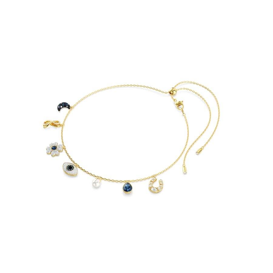 Symbolica Gold-tone Plated Blue Moon Evil Eye Horse Shoe Choker 5692164