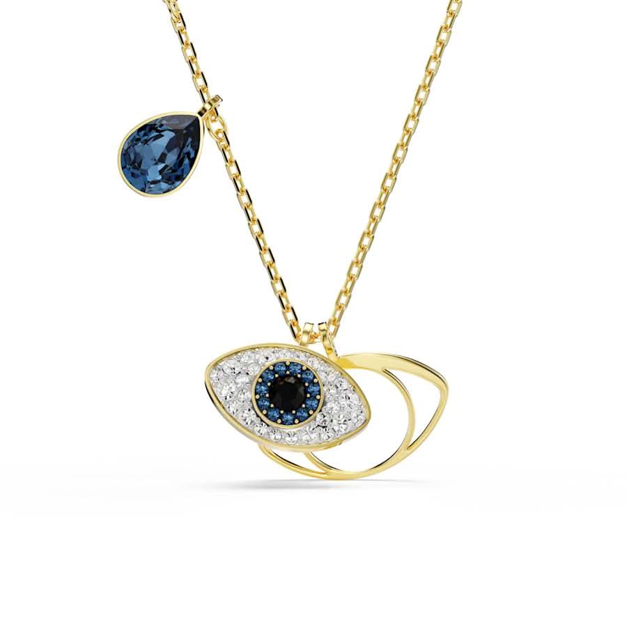 Symbolica Gold-tone Platted Blue Evil Eye Pendant 5692178
