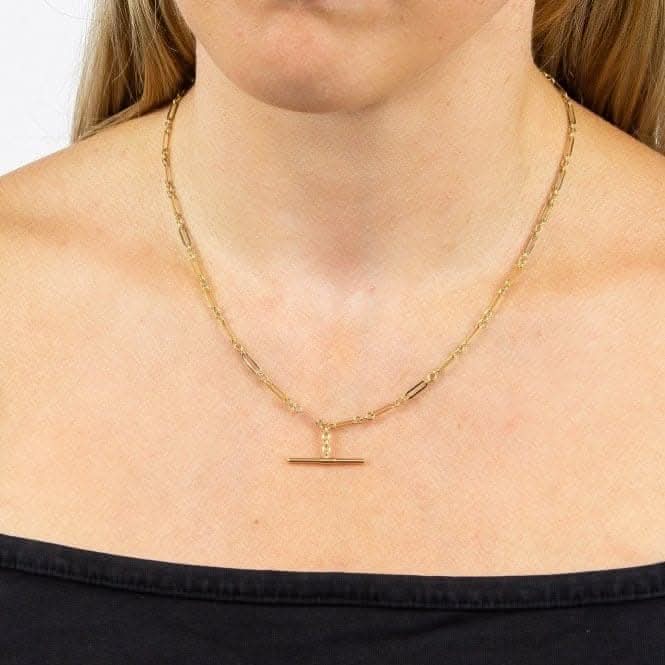 T-Bar Chain Yellow Gold Necklace GN354