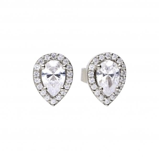 Teardrop Halo Cubic Zirconia Earrings E5909