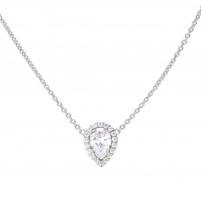 Teardrop Halo Cubic Zirconia Necklace N4403