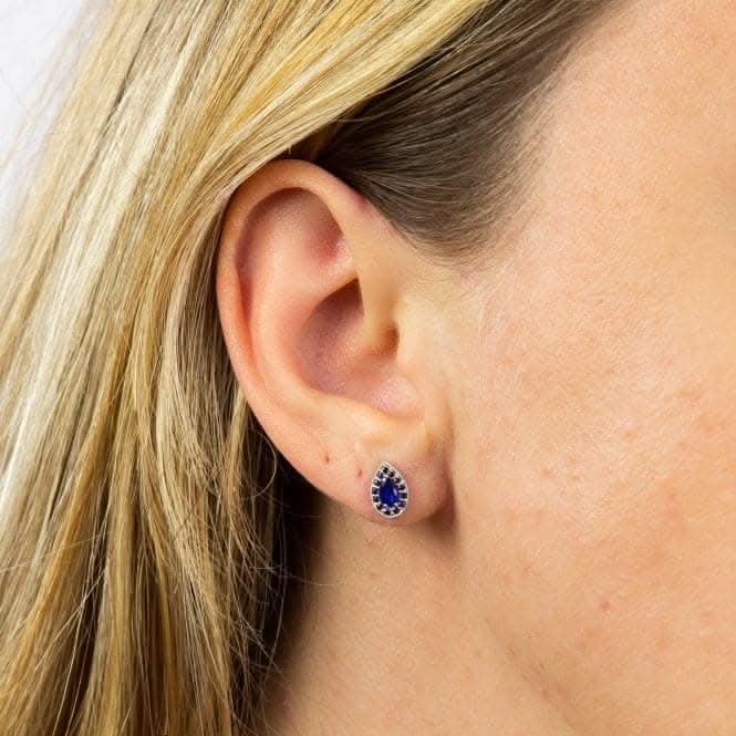 Teardrop Sapphire White Gold Stud Earrings GE2378LElements GoldGE2378L