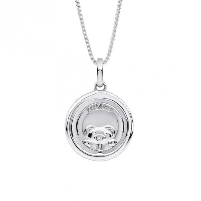 Teddy Bear Peekaboo Spinning Pendant With Diamond P5417
