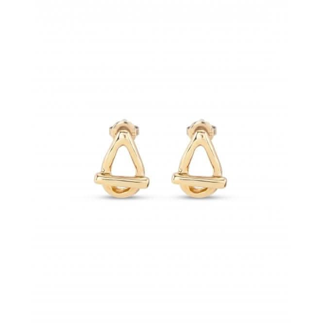 Teen 18k Gold-Plated Small Oval Link Shape Stud Earrings PEN0945ORO0000U