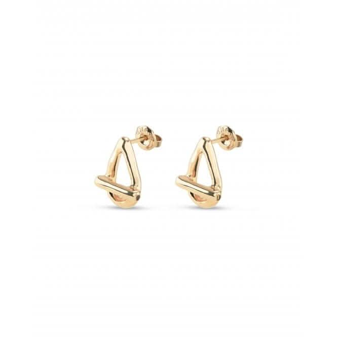 Teen 18k Gold-Plated Small Oval Link Shape Stud Earrings PEN0945ORO0000U