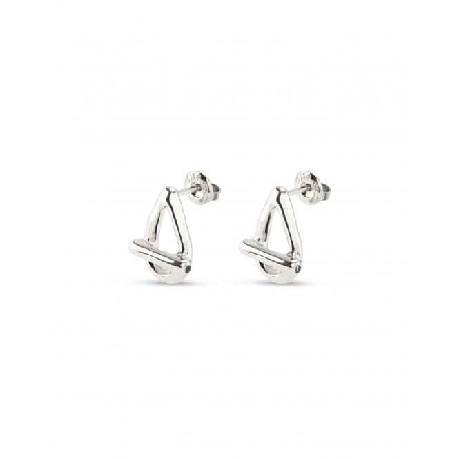 Teen Silver Plated Small Oval Link Shape Stud Earrings PEN0945MTL0000U