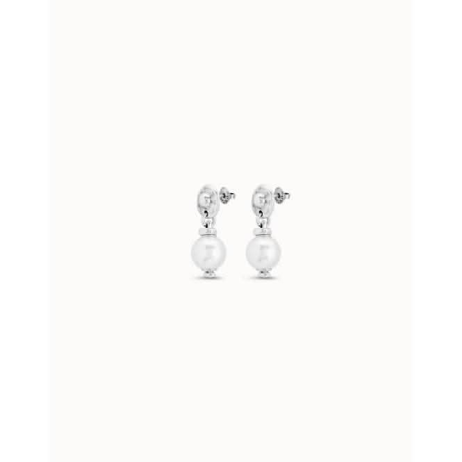 Texcoco White Pearl Pearl Shell Earrings PEN0621BPLMTL0U