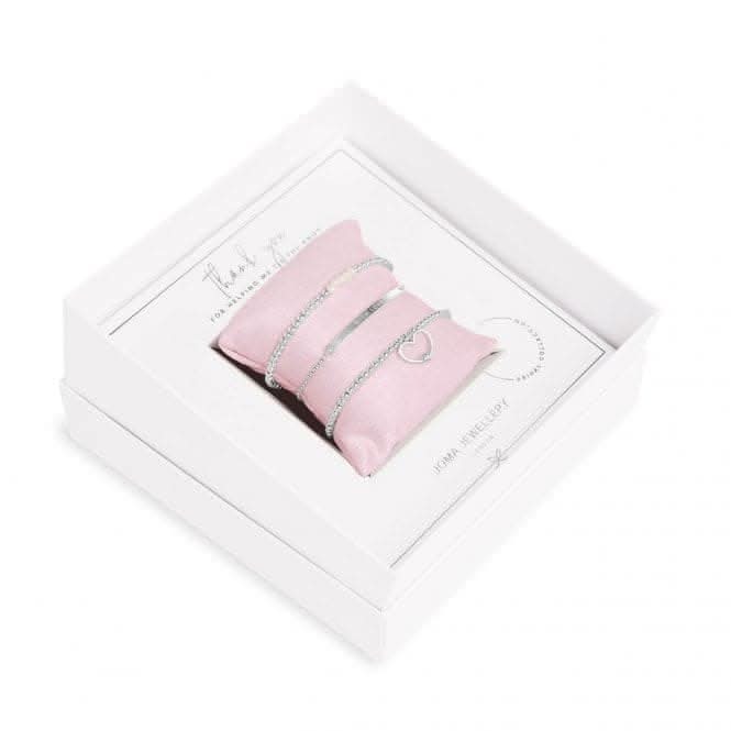 Thank You For Helping Me Tie The Knot Silver 17.5cm Stretch Bracelet Set 3528