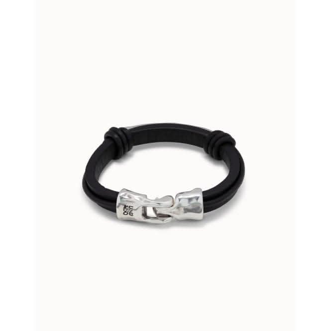 That'S It Silver Leather BraceletUNOde50PUL1241NGRMTL0