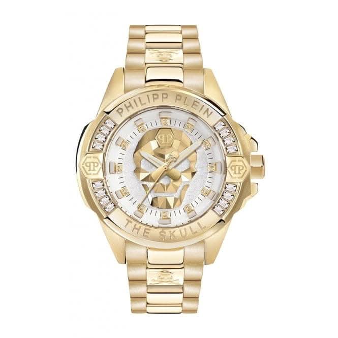 Philipp Plein The Skull Genderless Steel Gold White Silver Unisex Watch PWNAA0722