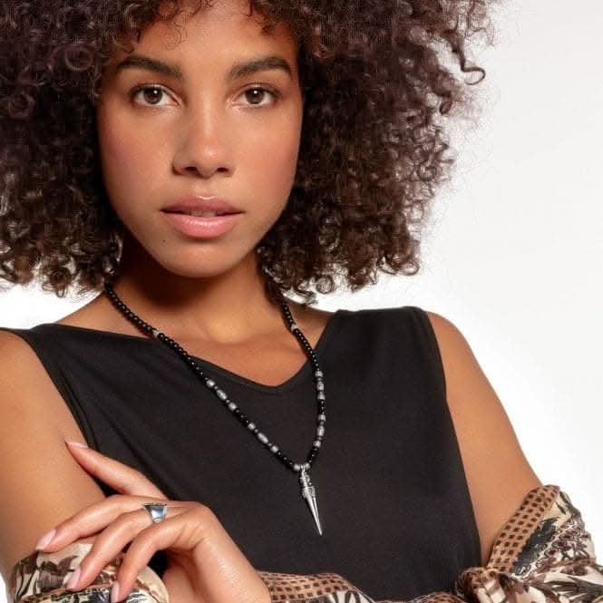 Thomas Sabo Black Mediation Beaded Necklace KE1908-811-11-L70v