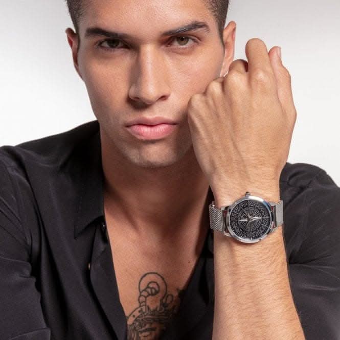 Thomas Sabo Black Rebel Spirit Compass Mesh Strap Mens Watch WA0349-201-203