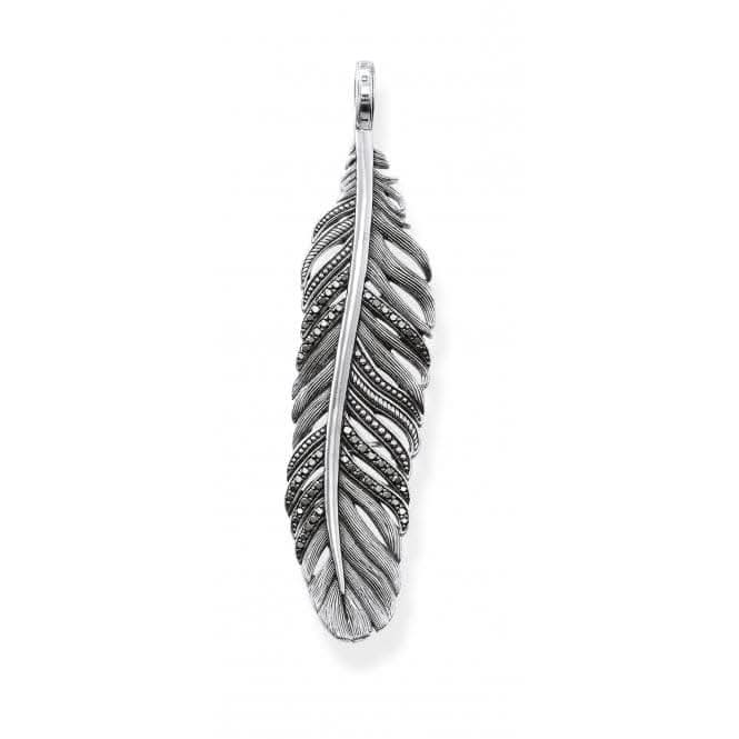 Thomas Sabo Blackened Zirconia Feather Pendant PE703-643-11