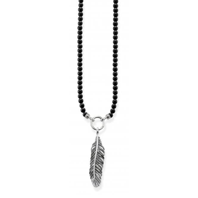 Thomas Sabo Blackened Zirconia Feather Pendant PE703-643-11