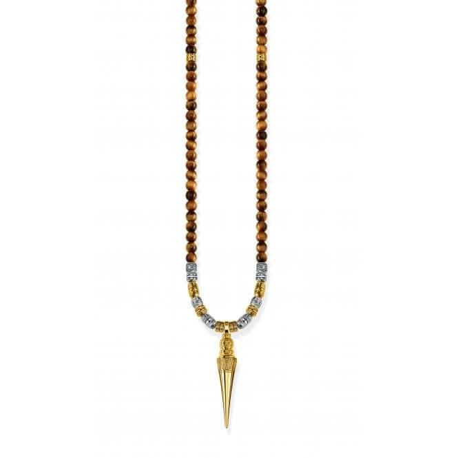 Thomas Sabo Brown Gold Mediation Beaded Necklace KE1909-894-2-L70v