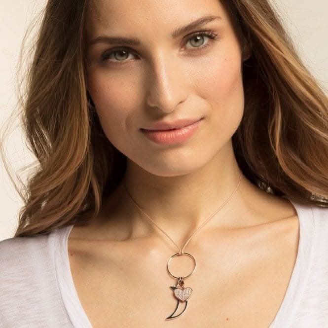 Thomas Sabo Charm Club Sparkly Rose Gold Heart Charm 1569-416-14
