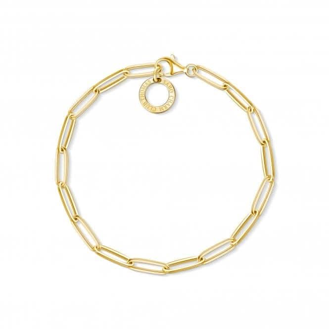 Thomas Sabo Gold Paper Clip Style Charm Bracelet X0253-413-39