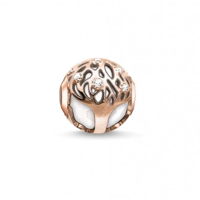 Thomas Sabo Gold Plated Rose Gold Jade Zirconia Karma Bead K0169