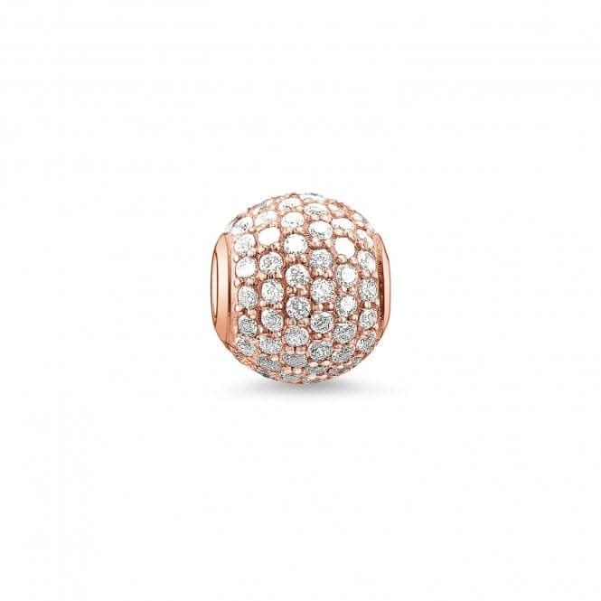 Thomas Sabo Karma Beads Rose Gold Plated Pave White K0053