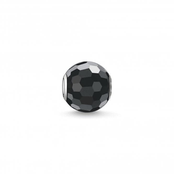 Thomas Sabo Karma Beads Silver Black Obsidian Stone Faceted K0003