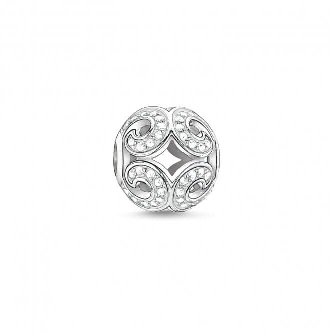 Thomas Sabo Karma Beads Silver White Zirconia Glittering Wave K0012