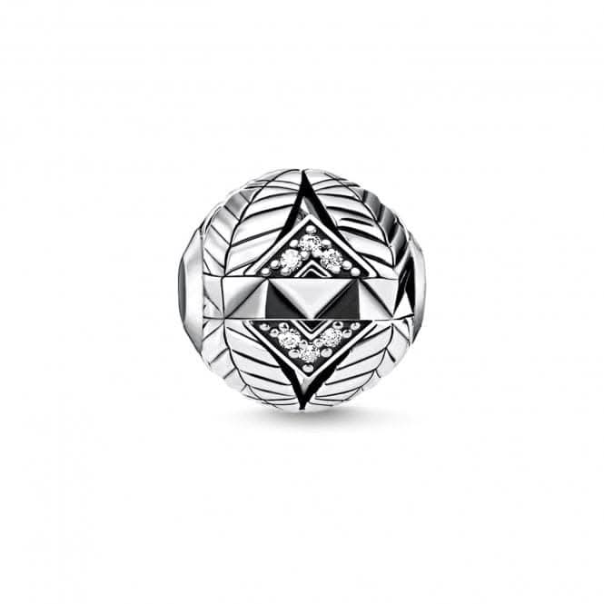 Thomas Sabo Karma Ethnic Silver Zirconia Black Feather Bead K0280