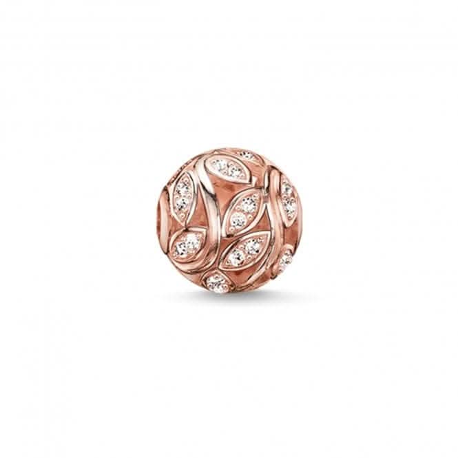 Thomas Sabo Karma Silver Gold Plated Rose Gold Zirconia Bead K0080