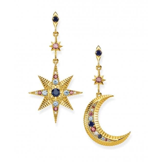 Thomas Sabo Kingdom of Dreams Gold Star Moon Earrings H2025-959-7