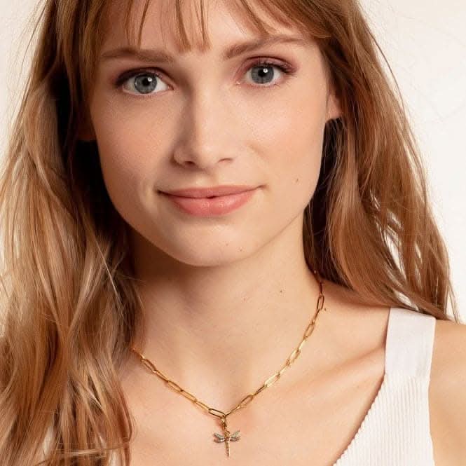 Thomas Sabo Multi Coloured Yellow Gold Dragonfly Charm 1758-974-7
