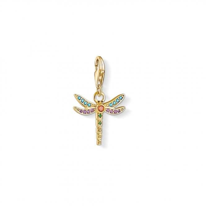 Thomas Sabo Multi Coloured Yellow Gold Dragonfly Charm 1758-974-7