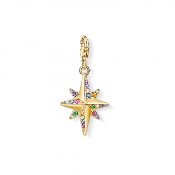 Thomas Sabo Multicoloured Gold Colourful Star Compass Charm 1816-488-7