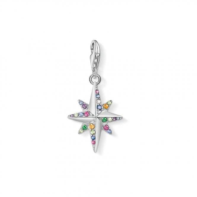 Thomas Sabo Multicoloured Silver Colourful Star Compass Charm 1817-342-7