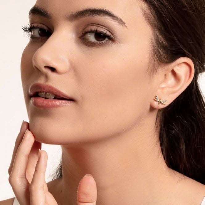 Thomas Sabo Paradise Colours Gold Plated Dragonfly Ear Studs H2051-315-7