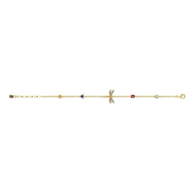 Thomas Sabo Paradise Gold Plated Dragonfly Bracelet A1839-315-7-L19v