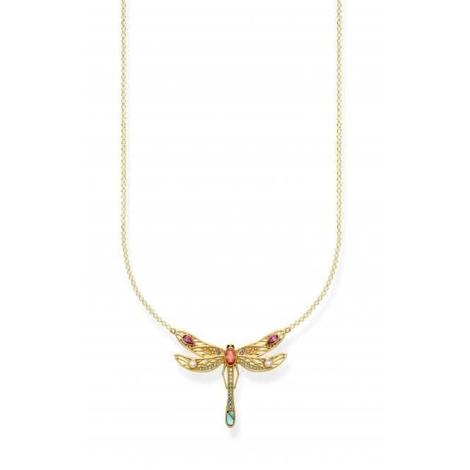 Thomas Sabo Paradise Gold Plated Dragonfly Necklace KE1838-316-7-L45v