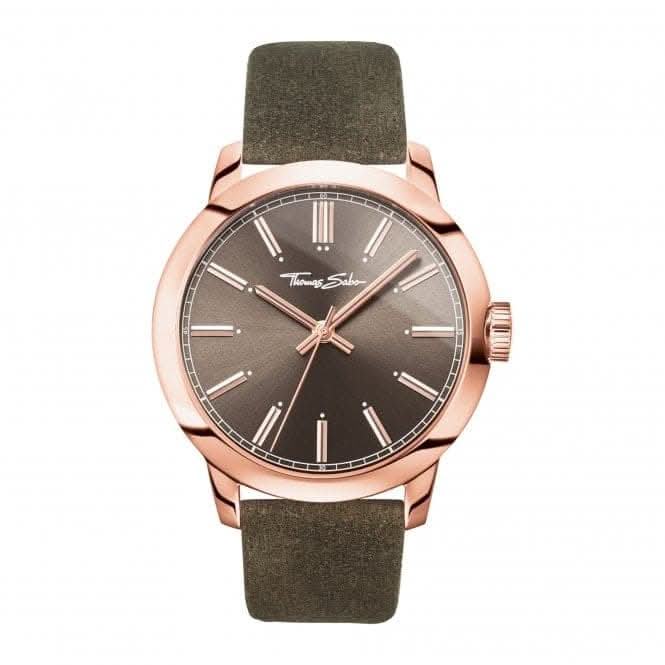Thomas Sabo Rebel At Heart Brown Steel Leather Watch  WA0314-266-205
