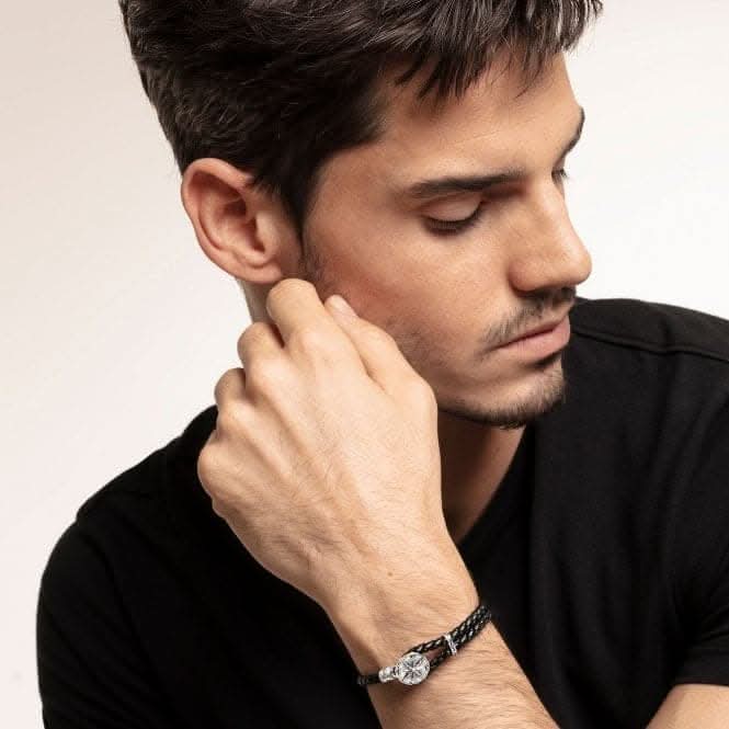 Thomas Sabo Rebel Heart Compass Leather Bracelet A1860-682-11-L25v