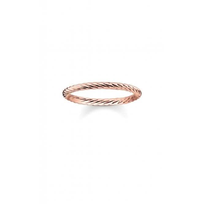 Thomas Sabo Rose Gold Cord Ring TR2121-415-12