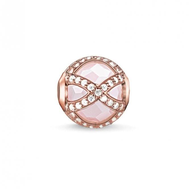 Thomas Sabo Rose Gold Rose Quartz Zirconia Karma Bead K0136