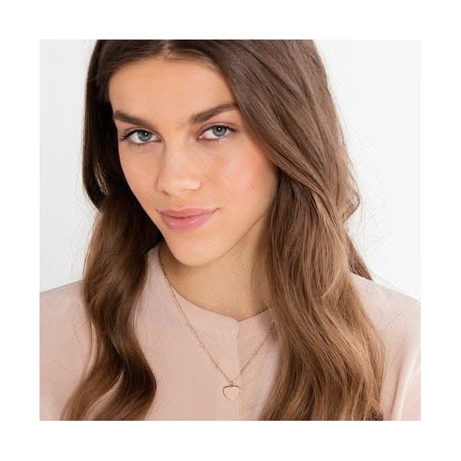 Thomas Sabo Silver Double Chain Heart Necklace LBKE0004-415-12