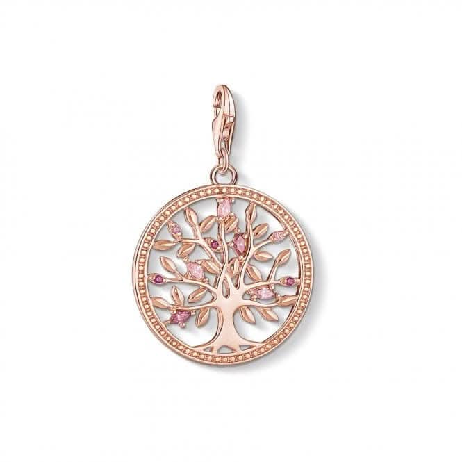 Thomas Sabo Silver Pink Tree Of Love Charm Pendant 1700-626-9