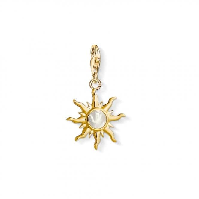 Thomas Sabo Silver Yellow Gold Pearl Vintage Sun Charm 1534-429-14