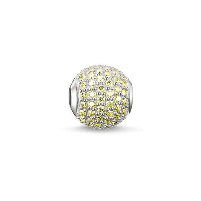 Thomas Sabo Silver Zirconia Green Karma Bead K0123-051-33