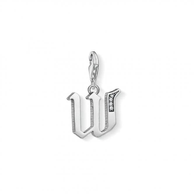 Thomas Sabo Silver Zirconia Vintage W Letter Charm 1603-643-21