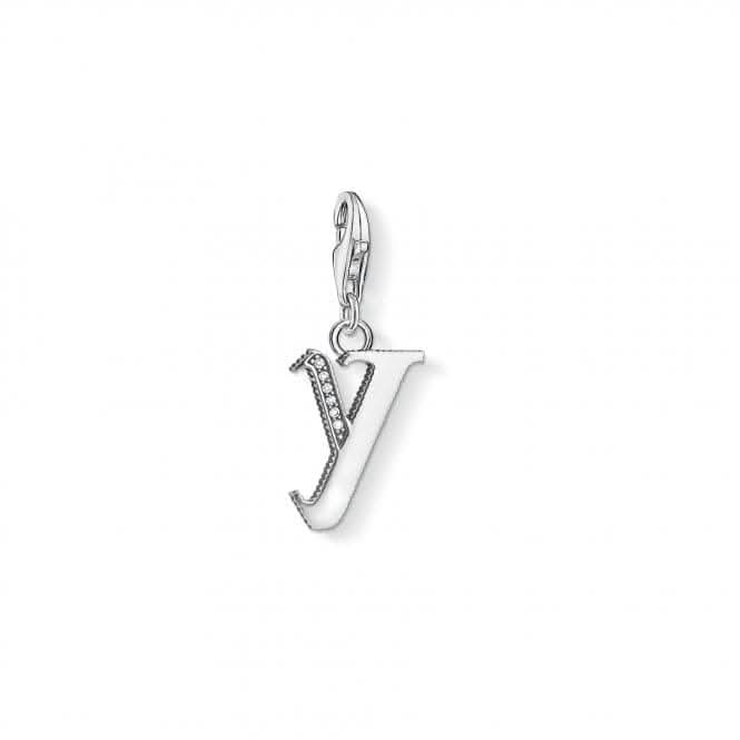 Thomas Sabo Silver Zirconia Vintage Y Letter Charm 1605-643-21