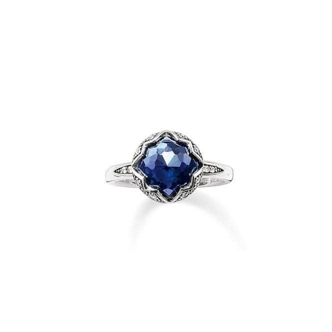 Thomas Sabo Sterling Silver Blackened Synthetic Corundum Zirconia Blue Ring TR2028 - 640 - 1Thomas Sabo Sterling SilverTR2028 - 640 - 1 - 48