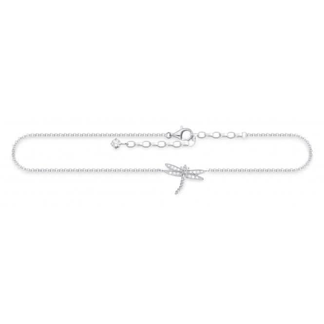 Thomas Sabo Sterling Silver Dragonfly Anklet AK0010-051-14-L27v